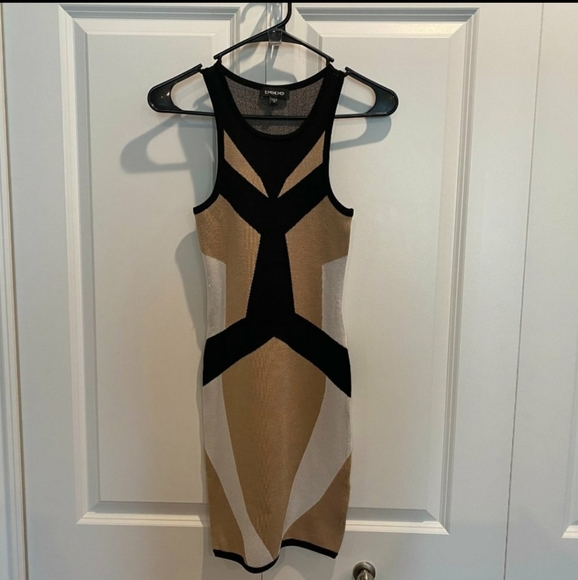 Bebe Black, Tan and White Sleeveless Dress Size S - Picture 2 of 2